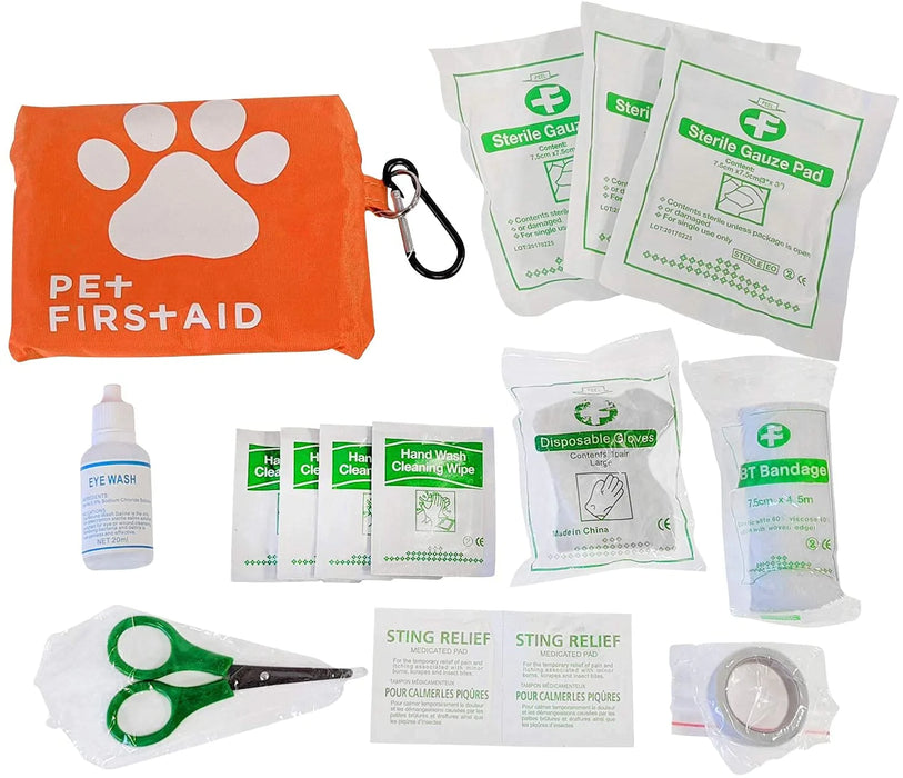 Travel Pet First Aid Kit with Carabiner