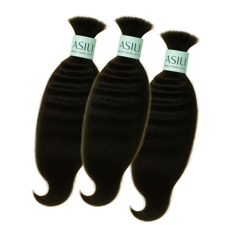 Kinky Straight Bulk Human Hair 20" 3 Bundle Pack