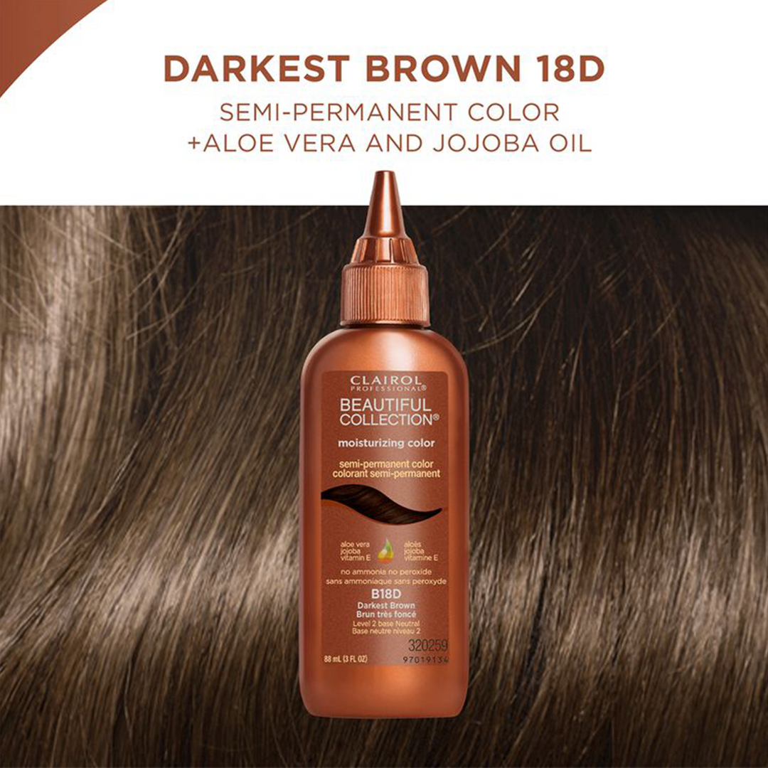 Beautiful Collection Moisturizing Color - B18D Darkest Brown 3oz