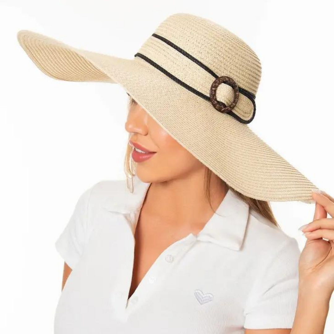 Buckle Band Straw Beach Sun Hat