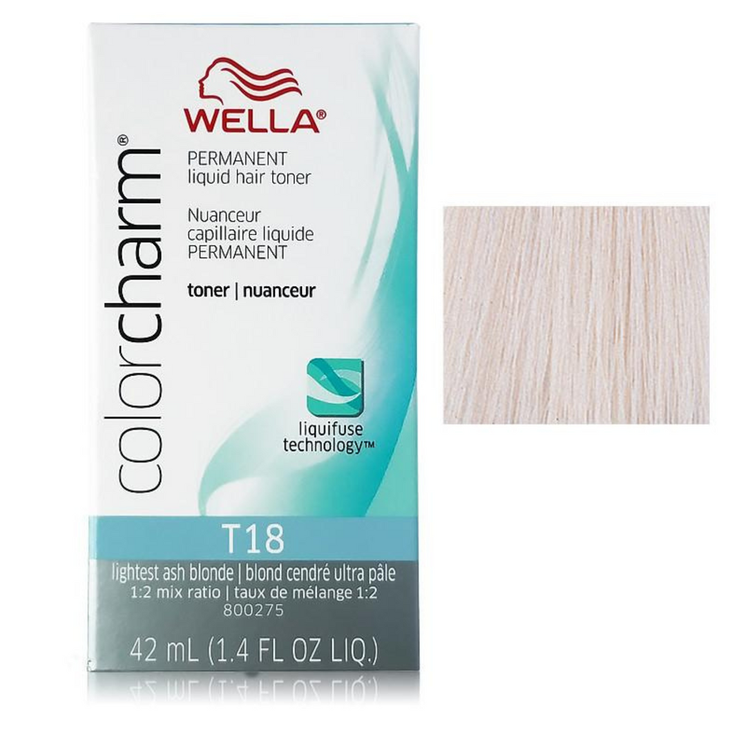 Wella Color Charm Liquid Toner, 1.4oz – T18 Lightest Ash Blonde