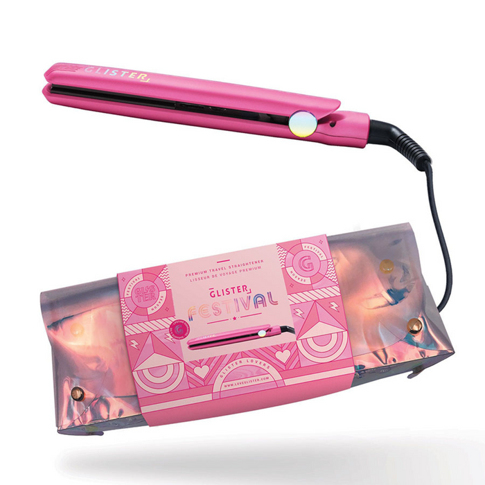 VIP Mini Flat Iron with Crossbody Bag – Flamingo Pink