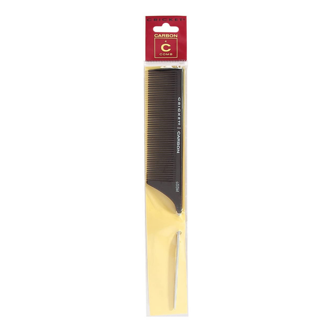 Cricket Carbon Comb- C55M Medium Tooth Metal Rattail