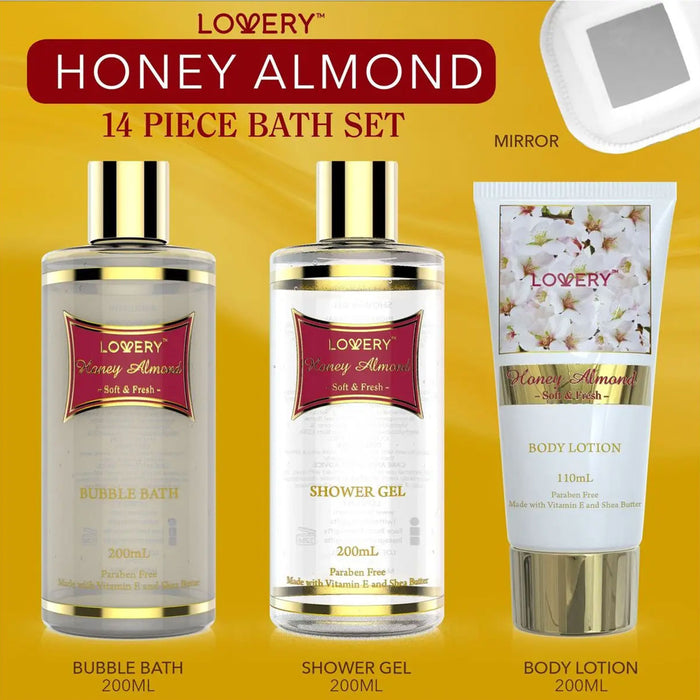 Bath And Body Gift Basket - Honey Almond - Home Spa Set