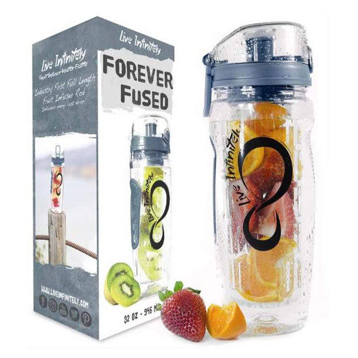 32oz Flip Top Fruit Infuser Water Bottle Navy Blue