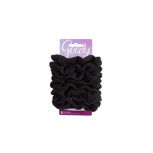 Ouchless Hair Scrunchie, 8 count, Black