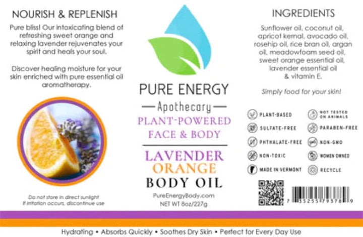 Pure Energy Apothecary Lavender Orange Skin Oil 8oz