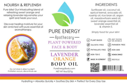 Pure Energy Apothecary Lavender Orange Skin Oil 8oz