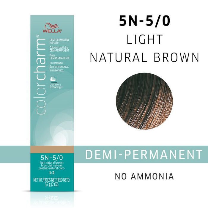 Wella Color Charm Demi-Permanent Haircolor 2oz 5N (5/0) Light Natural Brown