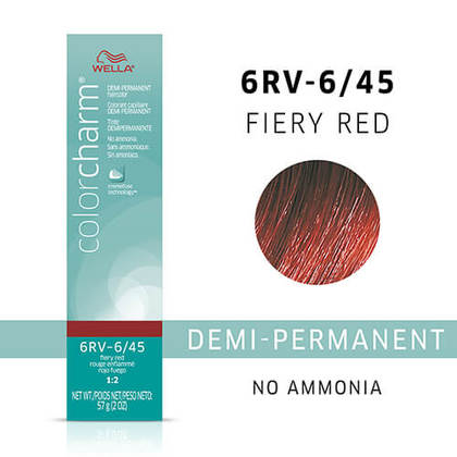 Wella Color Charm Demi-Permanent Haircolor 2oz 6RV (6/45) Fiery Red