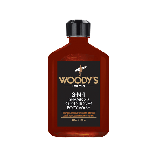 Woody’s For Men 3-N-1 Shampoo Conditioner Body Wash, 12 oz