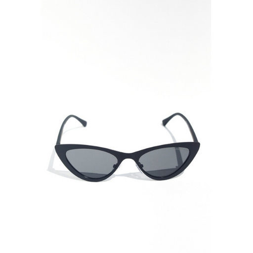 Metallic Frame Black Cat Eye Sunglasses